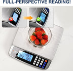 110lb Food Scale, Commercial Kitchen Scale with Price Computing, Plug-in Usable, 0.05oz/1g, 304 Stainless Steel, for Cooking, Vegetables, Farm, Industry, Counting. LC300 Grey