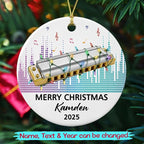 Customized Text Year Name Harmonica Instrument Player Ceramic Ornament, Personalized Harmonica Christmas Ornaments Gift for Harmonicist Women Men Friends Brother Sister, Harmonicas Musical Ornament
