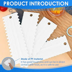 10 Pcs Cake Decorating Scraper Set, Multi Shape Cake Scraper Smoother and Icing Smoother, Reusable Plastic Tools for Baking Buttercream Pastry and Fondant