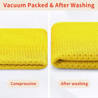 Homaxy 100% Cotton Waffle Weave Kitchen Dish Cloths, Ultra Soft Absorbent Quick Drying Dish Towels, 12 x 12 Inches, 6-Pack, Yellow