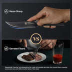 Steak Knives Set of 6, 4.7 Inch Dishwasher Safe Non-Serrated Table Knives, Ultra Sharp for Precise Cutting, Non-Stick Blade & Rust Proof, Easy to Maintain Ideal for Home Restaurant Party