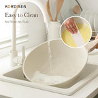 Kordisen Nonstick Wok with Lid, 12 Inch Woks & Stir-fry Pans, Healthy Coating Induction Cookware, Compatible with All Stovetops, PFOA Free (Cream White)