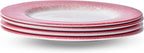 Portmeirion Potter's Mist Dinner Plate (Set of 4) - 8" Earthenware Plates with Classic Mist Rim - Microwave, Dishwasher, Freezer, Oven Safe - Ideal Modern Dinnerware Set (Red Mist)