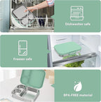 Stainless Steel Bento Lunch Box for Kids | 3-Compartment Lunch Box Container Kids | 100% Leakproof, Eco-Friendly, Perfect Portion Control for Kids&Adult Healthy Meals (Green)