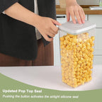 Airtight Food Storage Containers with Lids Pop Up Containers Pasta Organizer for Kitchen Pantry Cereal Snack Flour Sugar Coffee (3pc 1200ml / 1.26qt)