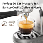 HIBREW H10B - 51mm Espresso Machine - Temperature & Cup Volume Adjustable at will - With Intelligent Display Screen & Pressure Gauge - Stainless Steel Body(Metallic Silver)