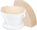Segarty Camping Coffee Dripper Set, Collapsible White Silicone Coffee Maker with 200PCS Disposable Coffee Filter Cone Paper, Single Serve Dripping Brewer for Travel Backpacking