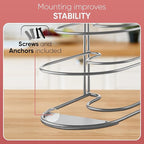Heavy-Duty Pots and Pans Organizer | 5-Tier Cookware & Lid Storage Rack | Free-Standing or Wall-Mount | Kitchen Organizer for Cast Iron Skillets, Pots, Frying Pans, Lids | Chrome