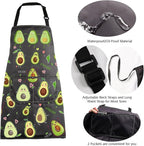 MBMSO Funny Avocado Apron Avocado Cooking Kitchen Aprons with Pockets Waterproof Apron for Chef Grilling BBQ Baking