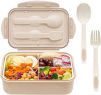 LOVINA Bento Box for Adults and Kids - 1400ML Portable, Lightweight, Easy to Carry Meal Holder with Spoon & Fork, Durable, Leak-Proof, BPA-Free and Food-Safe Materials