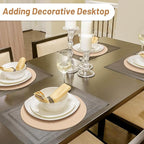 Billbotk Round Woven Placemats Set of 4, 13 Inches Table Place Mats for Dining Table, Hot Pads for Kitchen, Trivets for Hot Dishes, Pots and Pans,Tabletop Accessories(Beige)