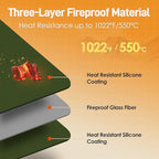 Heat Resistant Mats for Countertop - Fireproof 15x18 in Heat Resistant Mats for Air Fryer - Kitchen Countertop Protector for Air Fryer, Coffee Maker, Stand Mixer, Toaster, Oven 2PCS - Green