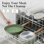 10.25 Inch Nonstick Frying Pan Skillet, 4mm Thick Aluminum Cookware with PFOA-Free Non-Toxic Coating, Induction Compatible, Dishwasher Safe, Bakelite Handle for Eggs & Pancakes, Green