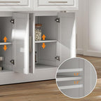 HOMCOM Rolling Kitchen Island Cart with Wheels, Portable Island Table for Kitchen with Stainless Steel Top, Adjustable Shelves, 2 Drawers, Spice, Knife and Towel Rack, White