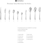KEAWELL Premium Astra 4-Piece 9 inch Spoon Set – Mirror-Finished 18/10 Stainless Steel with Diamond-Faceted Handles Dishwasher Safe for Modern Dining (4, Serving Spoons and Slotted Spoons)