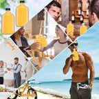 Gejoy 24 Pcs Mini Liquor Bottles Reusable Glass Flask Bottles with Black Caps Clear Empty Alcohol Shot Jars Small Champagne Jars with 4 Funnels for Wine Weddings Party Favors Christmas(6.8 oz)