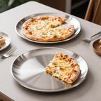 12 Inch Pizza Pan Set of 3 for Oven, Non-Stick Stainless Steel Pizza Steel, Sturdy Non-Toxic Round Pizza Pans Tray for Cookie Pizza Pie Cake, Dishwasher Safe & Easy Clean
