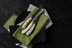 DURA LIVING 8-Piece Serrated Kitchen Steak Knife Set – Forged High Carbon Stainless Steel, Ultra Sharp, Ergonomic Black Handles, Durable Dinner Knives, Cream Handle