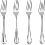 KEAWELL Pearl Edge 4-Piece Premium Fork Set, 18/10 Stainless Steel, Fine Silverware with Mirror Finish, Dishwasher Safe (4, 7.3" Salad Forks)