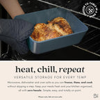 Ceramic Coated Glass Food Storage Container | No PTFE, PFOA, PFAS, and BPA | Reusable Non Toxic Meal Prep Container with Glass Lid | Easy To Store | 6 Piece Food Prep [Dusk]