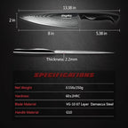 Damascus Chef Knife 8 Inch Sharp Kitchen Knife Japan VG-10 Stainless Steel Carbon Ultra Sharp Kitchen Cooking Knife, Ergonomic G10 Handle Deluxe Gift Box