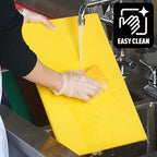 CURTA Cutting Boards for Kitchen,18" x 12" x 0.5" Yellow Color Coded Plastic Chopping Board with Anti Slip Surface Dishwasher Safe