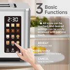 SEEDEEM Toaster 2 Slice, Touch Control Screen, Smart Stainless Toaster, 6 Shade Setting, 6 Bread Selection, Countdown, Removable Crumb Tray, 900W, Silver Metallic