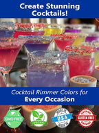 Snowy River Americas Cocktail Sugar - Naturally Colored 4th July Red, White & Blue Sugar for Cocktail Rimming, Baking & Decorating, Medium Crystal (Americas, 3oz Gift Bottle)