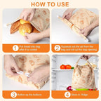 Sourdough bread Bags for Homemade Bread-2 Pack XL Reusable Beeswax Bread Bags for Homemade Bread Freezer & Refrigerator 17"×13" Natural Beeswax-Lined Organic Cotton Food Storage Bags to Keep Fresh