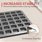 1-Piece 48 Cup Steel Mini Muffin Pan – Non-Stick Bakeware Mini Cupcake Tin(Square