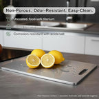 100% Pure Titanium Cutting Board 14x10 In, 2 Mm Thick, Titanium Cutting Boards For Kitchen Dishwasher Safe, Stays Flat & Odor-resistant, Non-porous, Reversible - Multi-use: Pastry, Prep & Serve, Bbq.