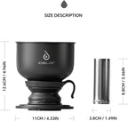 Ideus Brew Pour Over Dripper, Portable Stainless Steel Reusable Filter Manual Camp Coffee Maker BPA-Free for Home, Office & Camping (Camp Dripper-Black)
