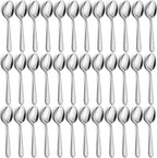 36-Piece Tea Spoons Set - 5.9" Stainless Steel Tea Spoon Silverware, Durable Small Spoons, Cost-effective Teaspoon Set of 36 for Home Kitchen Restaurant - Mirror Polished, Dishwasher Safe