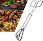 11-Inch Heavy Duty Stainless Steel Kitchen Tongs - Comfortable Ergonomic Grip, Scissor Design, Heat Resistant for BBQ and Cooking