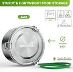Blockhütte Stainless Steel Food Containers 26oz Leakproof, Metal Food Containers with Lids Dishwasher Safe, Stainless Steel Lunch Container for Kids Plastic Free, Metal Bento Box for Adults
