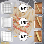 1/4" Replacement Dicer Chopper Blade with Pusher Block, Commercial French Fry Cutter Blade, Commercial Vegetable Chopper for Onion Dicer Tomato Dicer French Fries Cutter