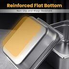 1/4 Hotel Pans 6 Inch Deep Stainless Steel Food Pan - Anti-Jam 6 Pack Steam Table Pan Set for Catering, Buffet Use, Kitchen Prep
