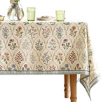 ISAENNE Designer Linen Long Tablecloth Rectangle,Western Colorful Floral Indoor Table Cloth,Wrinkle Resistant Decor Tablecloths for Dining Thanksgiving Kitchen Christmas,63"*102"-Serenity B