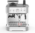 Garvee Espresso Machine with Milk Frother, All in One Cappuccino Latte Espresso Maker for Home Barista, Built-In Bean Grinder, 85 oz Removable Water Tank, Gifts for Dad Mom Coffee Lover