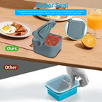 1/2 Cup Silicone Freezer Tray With Lid - Silicone Freezer Molds 4-Pack For meal prep & freezing of various sauces and other dishes, makes 4 perfect 1/2 cup portions cubes (Blue 4 Pack)