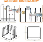 Kitchen Cabinet Organizer, Steel Cookware Holder, Divided Holder with 5 Slots for Skillets Baking Tray and Chopping Board Rack - Baking Pan Holder Storage (1 PC)