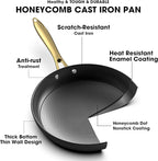 imarku Non Stick Frying Pans, Cast Iron Skillets 2Pcs - 8 inch & 12 Inch Nonstick Frying Pan, Long Lasting Frying Pan Set, Professional Frying Pans Nonstick Oven Safe Pan, beat Gifts for Women Men