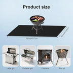 LETITIN Large 70x48 Inch Under Grill Mat for Outdoor Grill & Fire Pit - Fireproof Deck Protector Pad for Wood, Patio, Lawn - Oil-Proof Rubber Mat for Blackstone