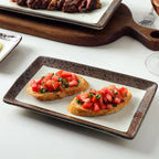 Stone Lain Lucy Porcelain 3-Piece Rectangle Serving Plate Set, Beige