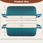 Cast Iron Loaf Pan With Lid, Enameled Bread Loaf Pan For Homemade Bread Sourdough, 2 In 1 Loaf Pans For Baking Bread 9x5, Even Heating Bread Dutch Oven, Teal
