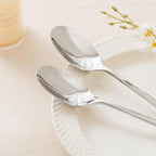 KINGSTONE Dinner Spoon Set, 4-Piece Tablespoons Silverware Spoons, Premium Food Grade Stainless Steel Spoons, Mirror Finish & Dishwasher Safe, Use for Kitchen, Home, Wedding, Party
