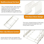 ROOHUA Pot Rack - Expandable Pot & Pan Organizer for Cabinet, 10 Adjustable Compartments (Apricot, 10)