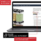DWËLLZA KITCHEN Airtight Food Storage Containers - Pantry Snacks Kitchen Container, Baking Supplies, 4LB Sugar & Flour Canister - 4 Pc Set All Same Size - Clear Plastic BPA-Free - Keeps Fresh & Dry