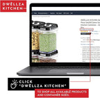 DWËLLZA KITCHEN Airtight Food Storage Containers with Lids – 6 Piece Set Air Tight Kitchen Storage Containers for Pantry Organization and Storage - Clear Plastic BPA-Free - Keeps Food Fresh & Dry