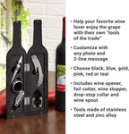 Let's Make Memories Personalized Photo 5-Piece Wine Tool Set - Wine Bottle Opener - Pink